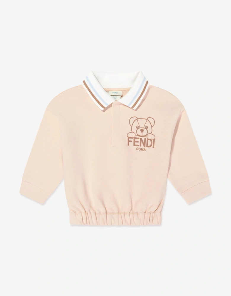 Fendi Baby Boys Bear Logo Sweatshirt in Beige