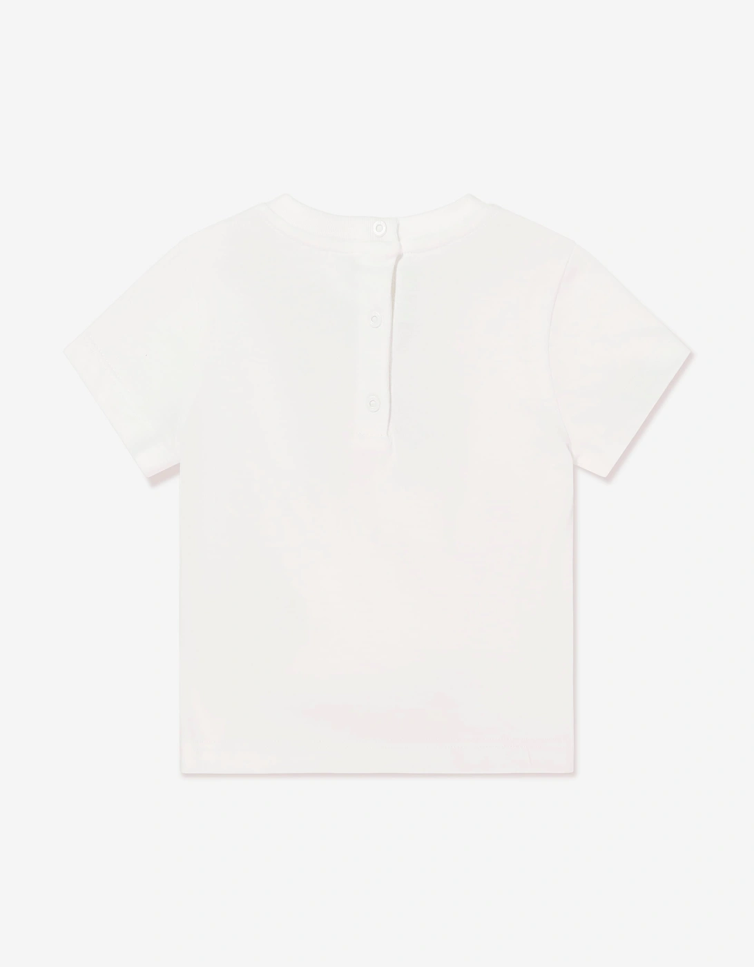 Fendi Baby Girls Trompe l'oeil Bow Print  T-Shirt in White