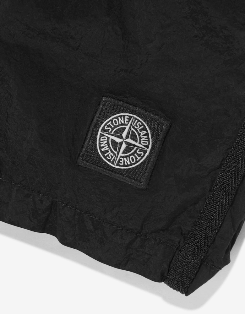 Stone Island Boys Compass Logo Swim Shorts in Black