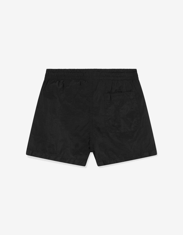 Stone Island Boys Compass Logo Swim Shorts in Black