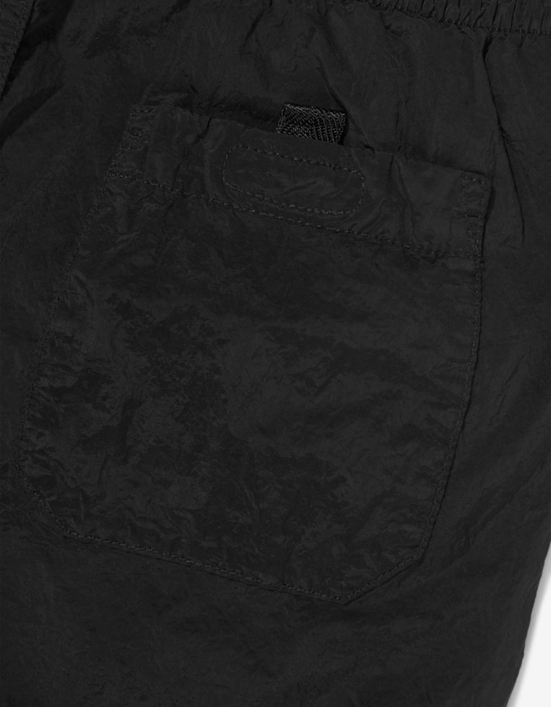 Stone Island Boys Compass Logo Swim Shorts in Black