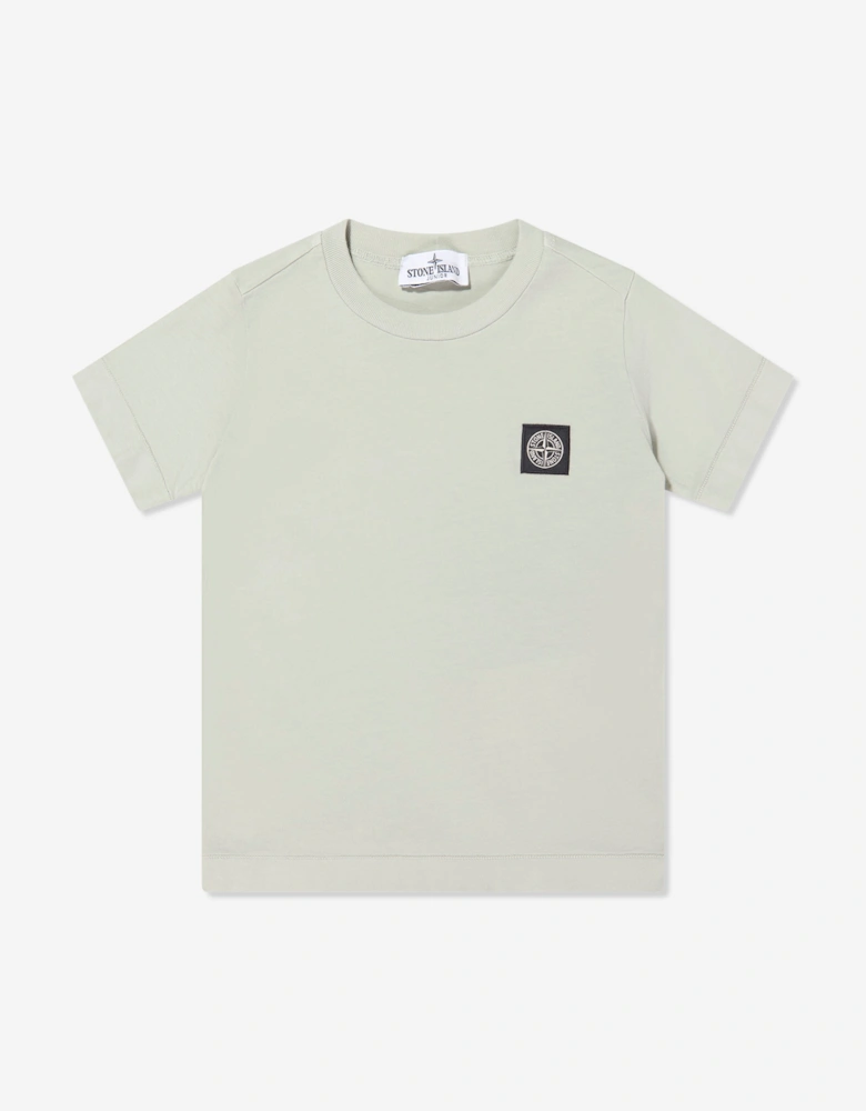 Stone Island Boys Compass Logo Patch T-Shirt in Grey