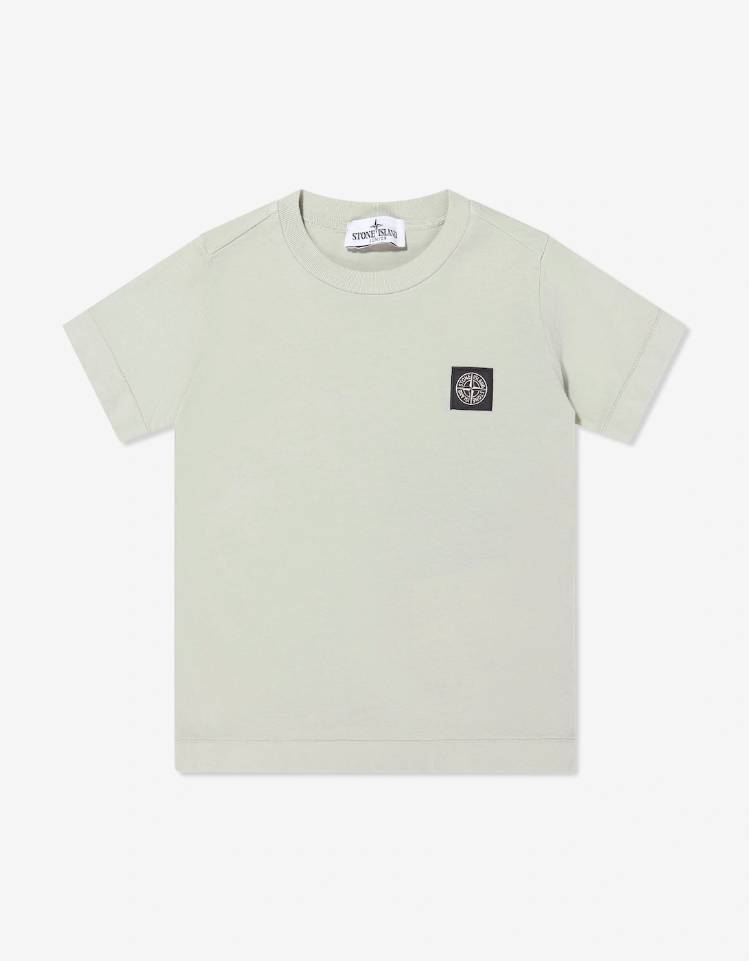 Stone Island Boys Compass Logo Patch T-Shirt in Grey