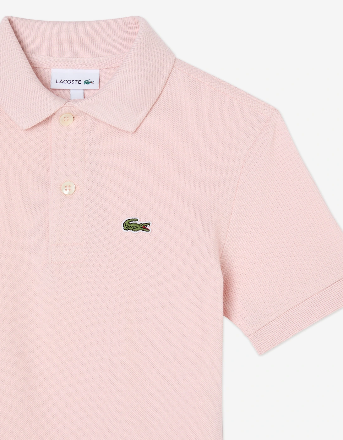 Lacoste Boys Pique Polo Shirt in Pink