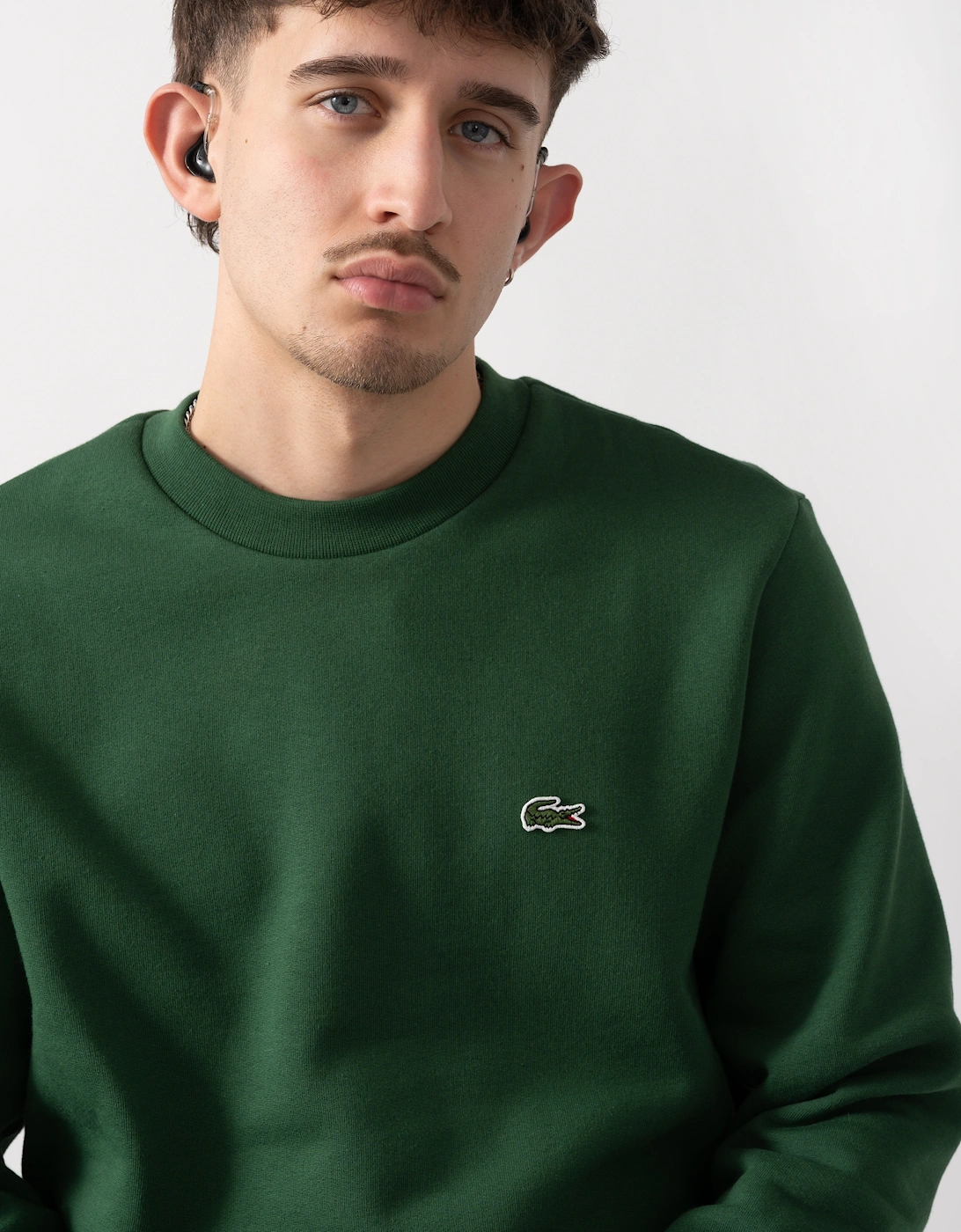 Lacoste Mens Crew Neck Fleece Sweatshirt - Green 132