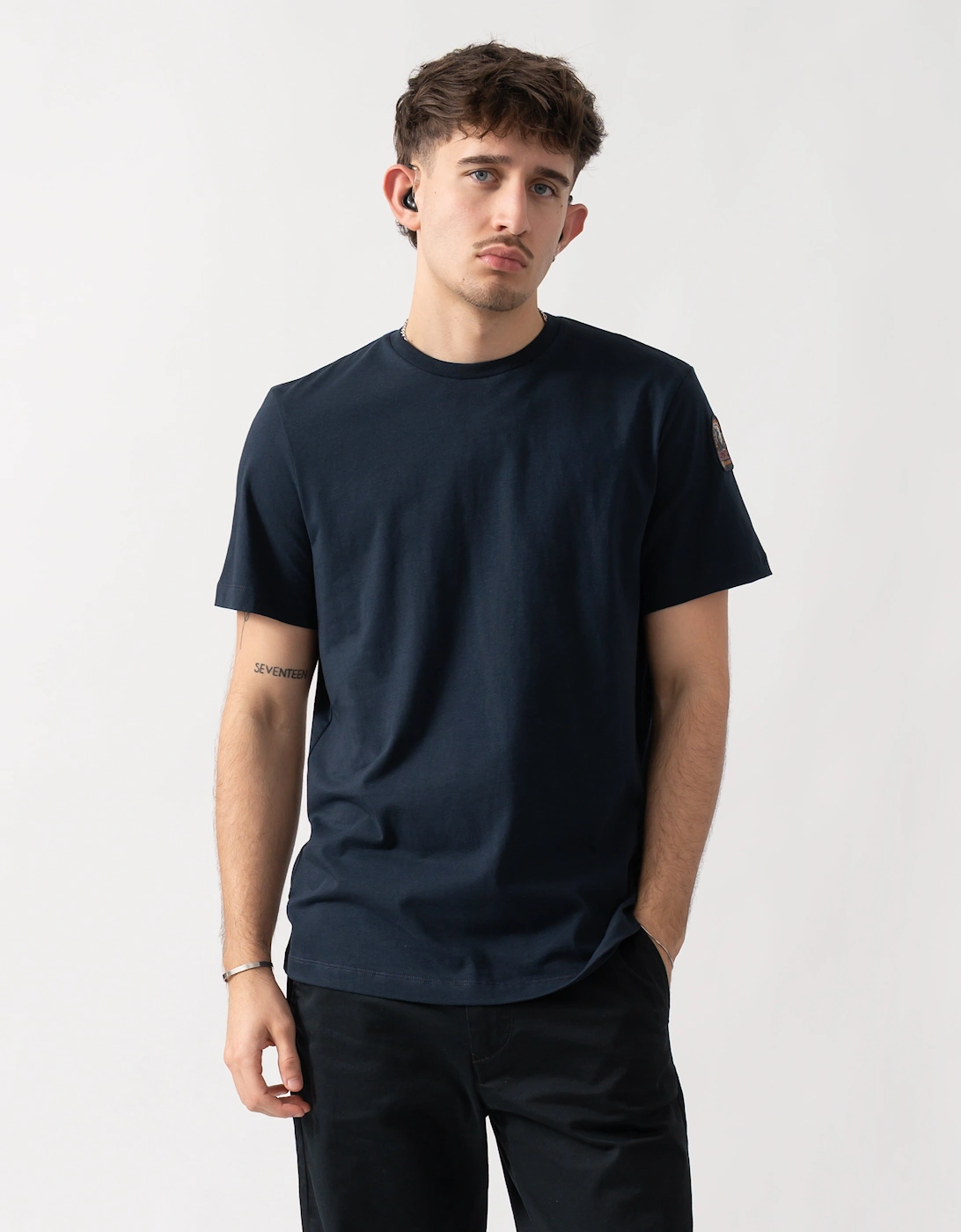 Parajumpers Men's Black Shispare T-Shirt - Blue Navy 316  38 M