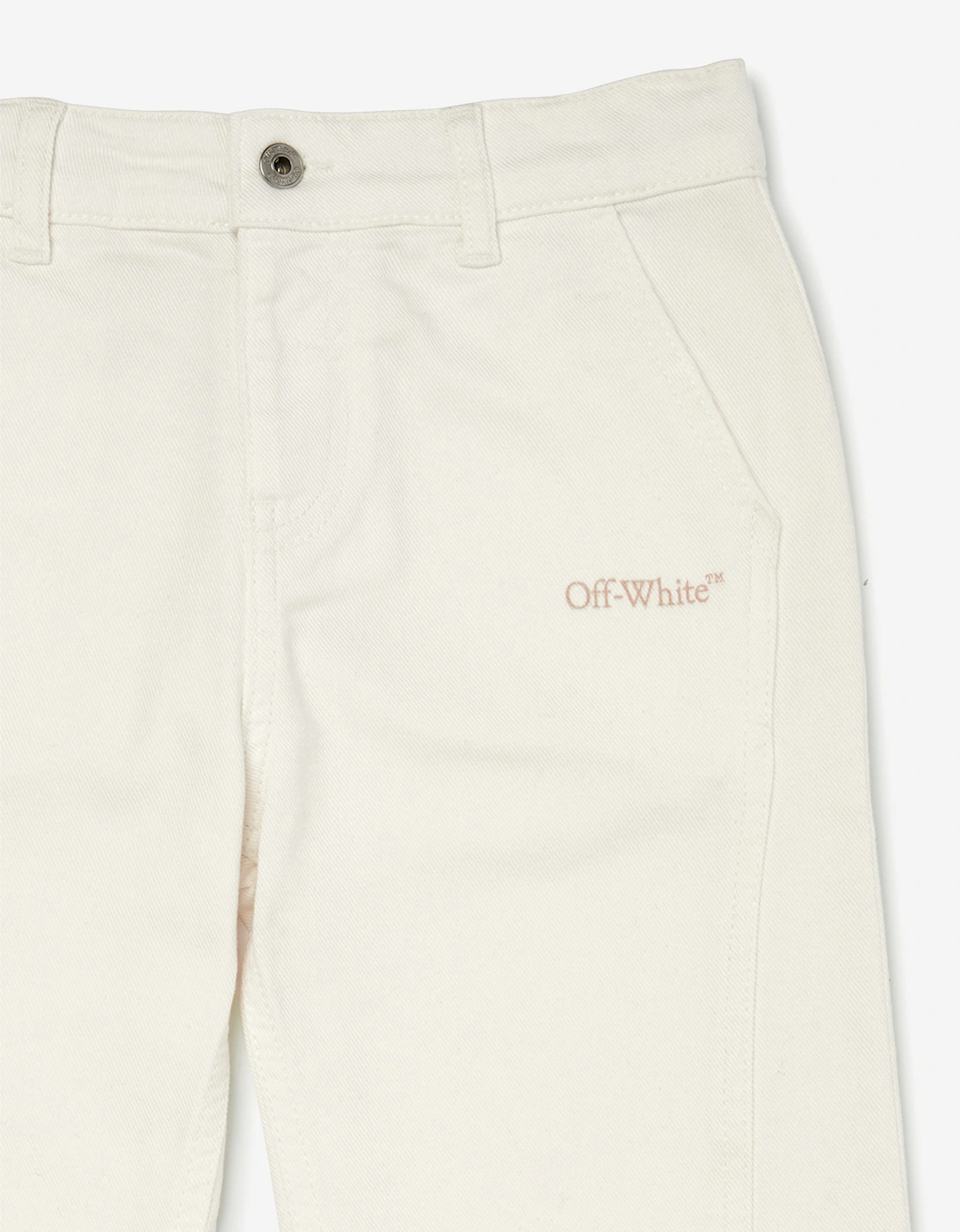 Off-White Girls Bookish Diag Denim Jeans in White