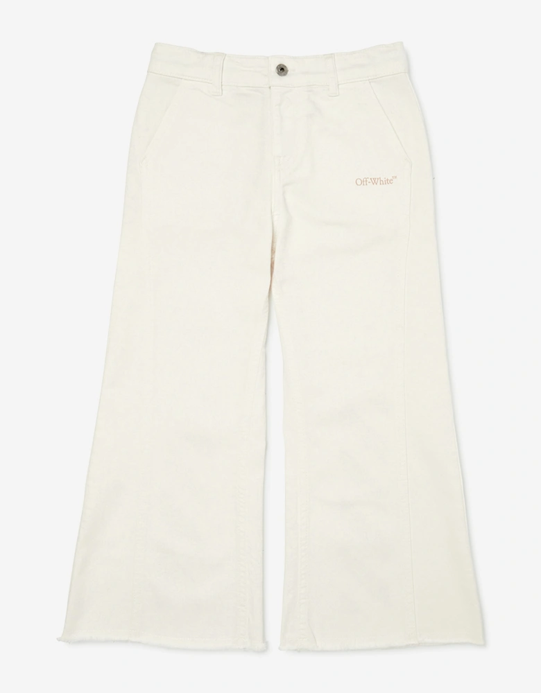 Off-White Girls Bookish Diag Denim Jeans in White