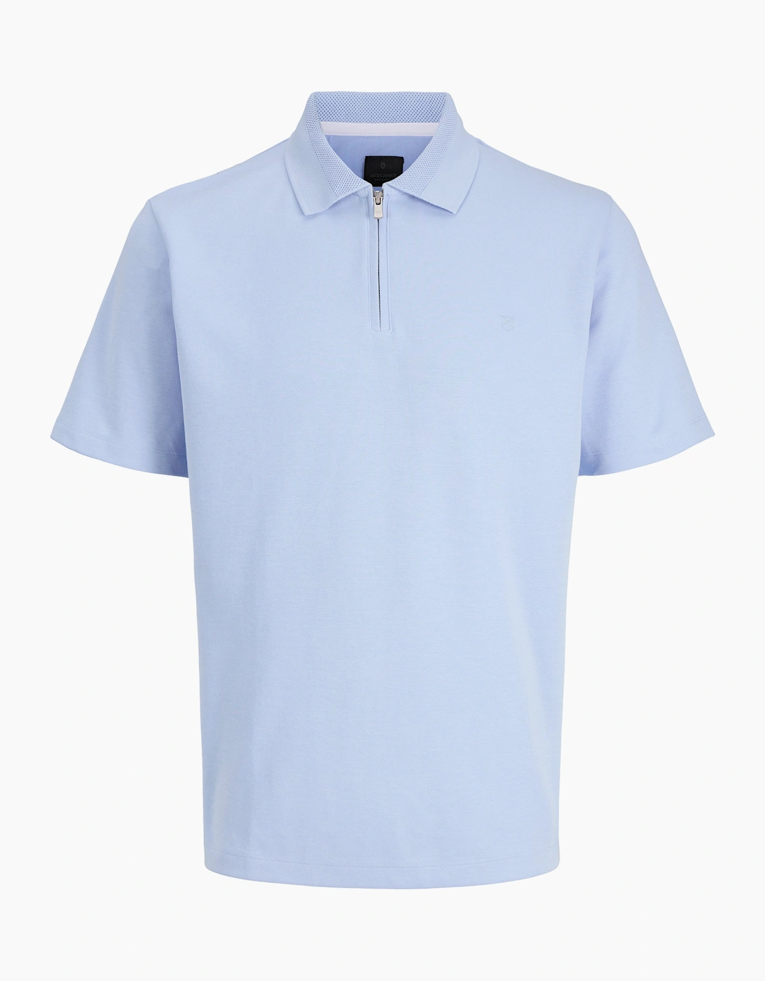 Jack & Jones JPRBLAETHAN Short Sleeve Zip polo CHAMBRAY BLUE, 6 of 5