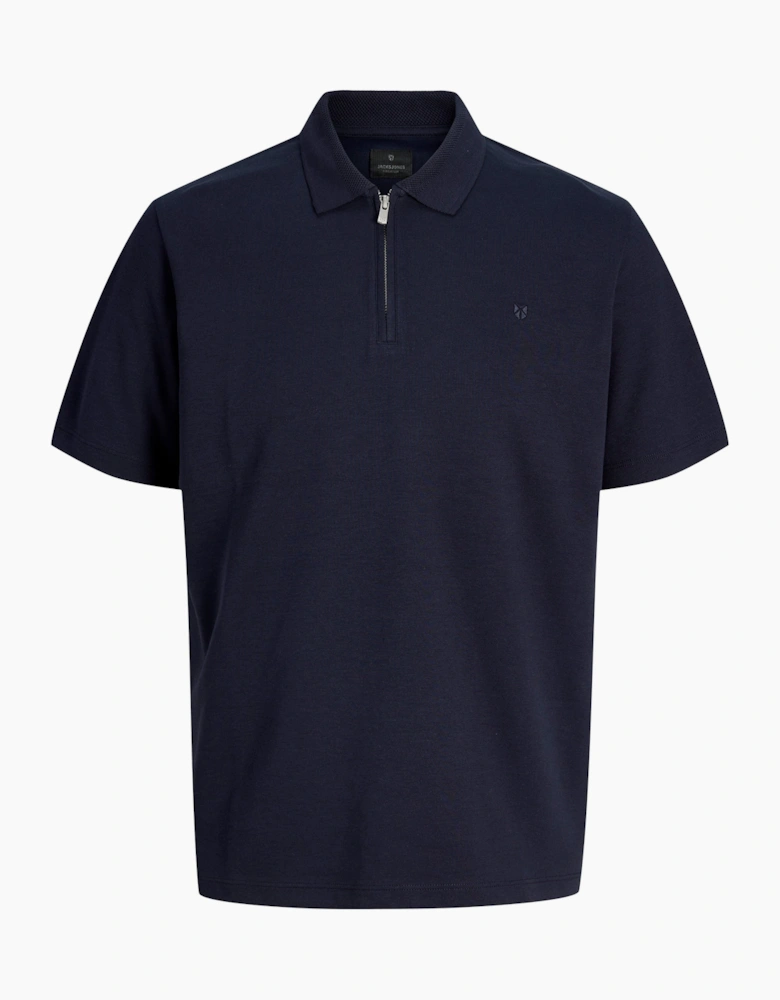 Jack & Jones JPRBLAETHAN Short Sleeve Zip polo Night Sky