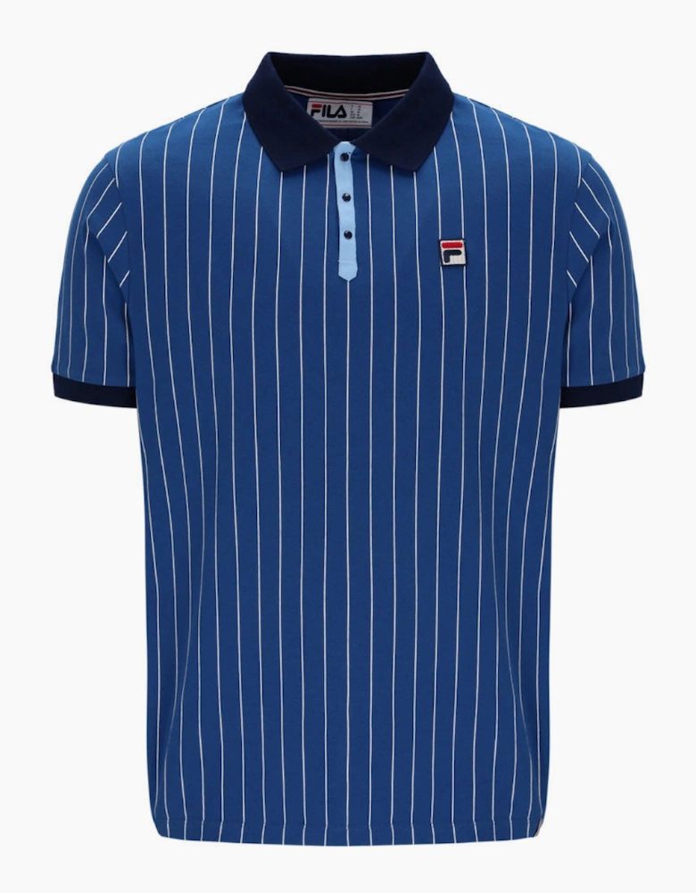Fila Vintage BB1 Classic Stripe Polo Shirt - Limoges/White/Frozen Fjord/Navy
