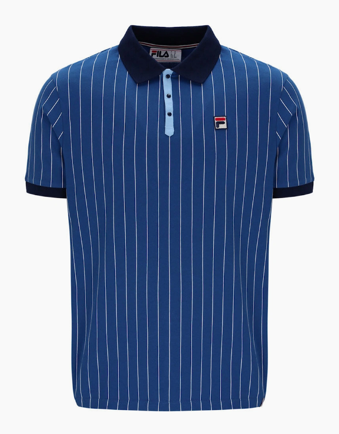Fila Vintage BB1 Classic Stripe Polo Shirt - Limoges/White/Frozen Fjord/Navy, 3 of 2