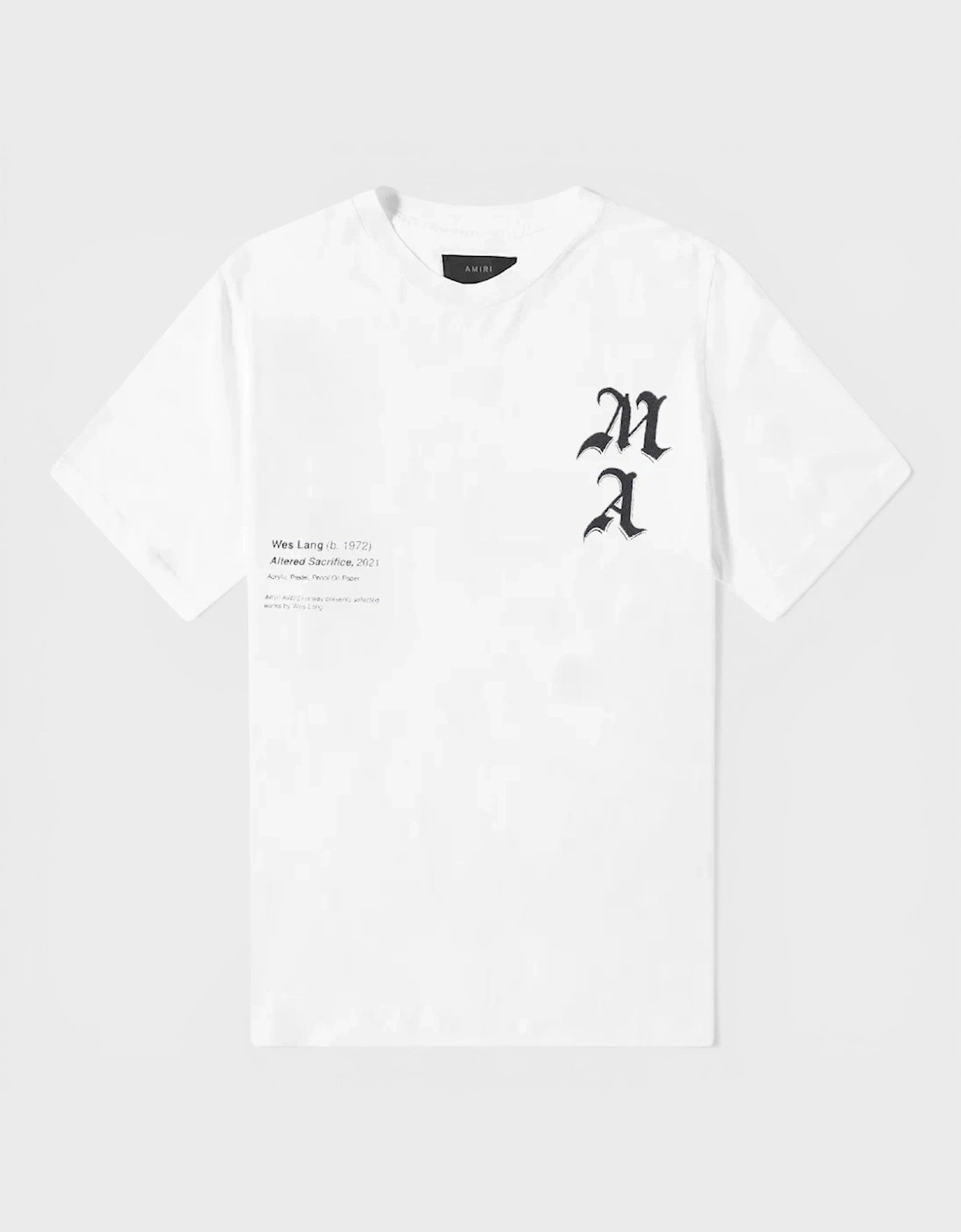 Amiri Men's White Wes Lang Checker Skull T Shirt  36 S