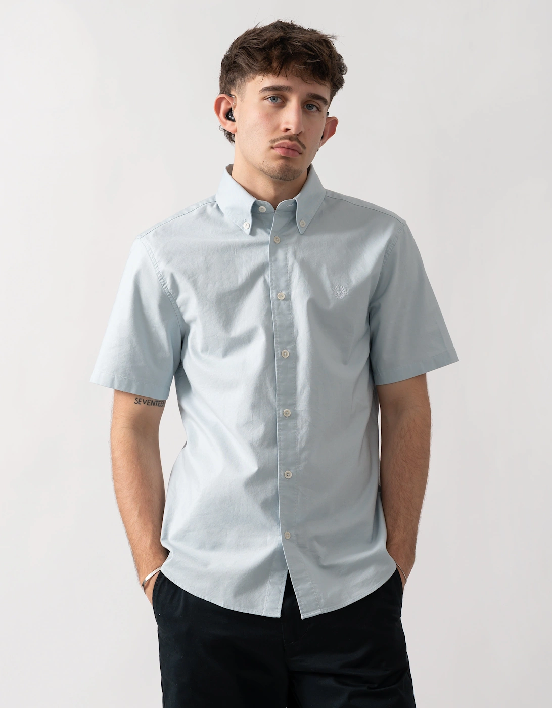 Belstaff Men's Blue Short Sleeve Street Shirt - Sky - Size: 40/Regular
