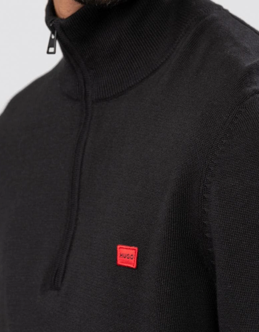 HUGO San Quintus-C Mens 1/4 Zip Pullover - Black 001