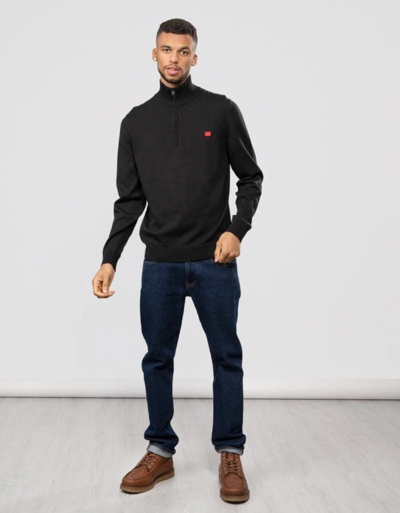 HUGO San Quintus-C Mens 1/4 Zip Pullover - Black 001