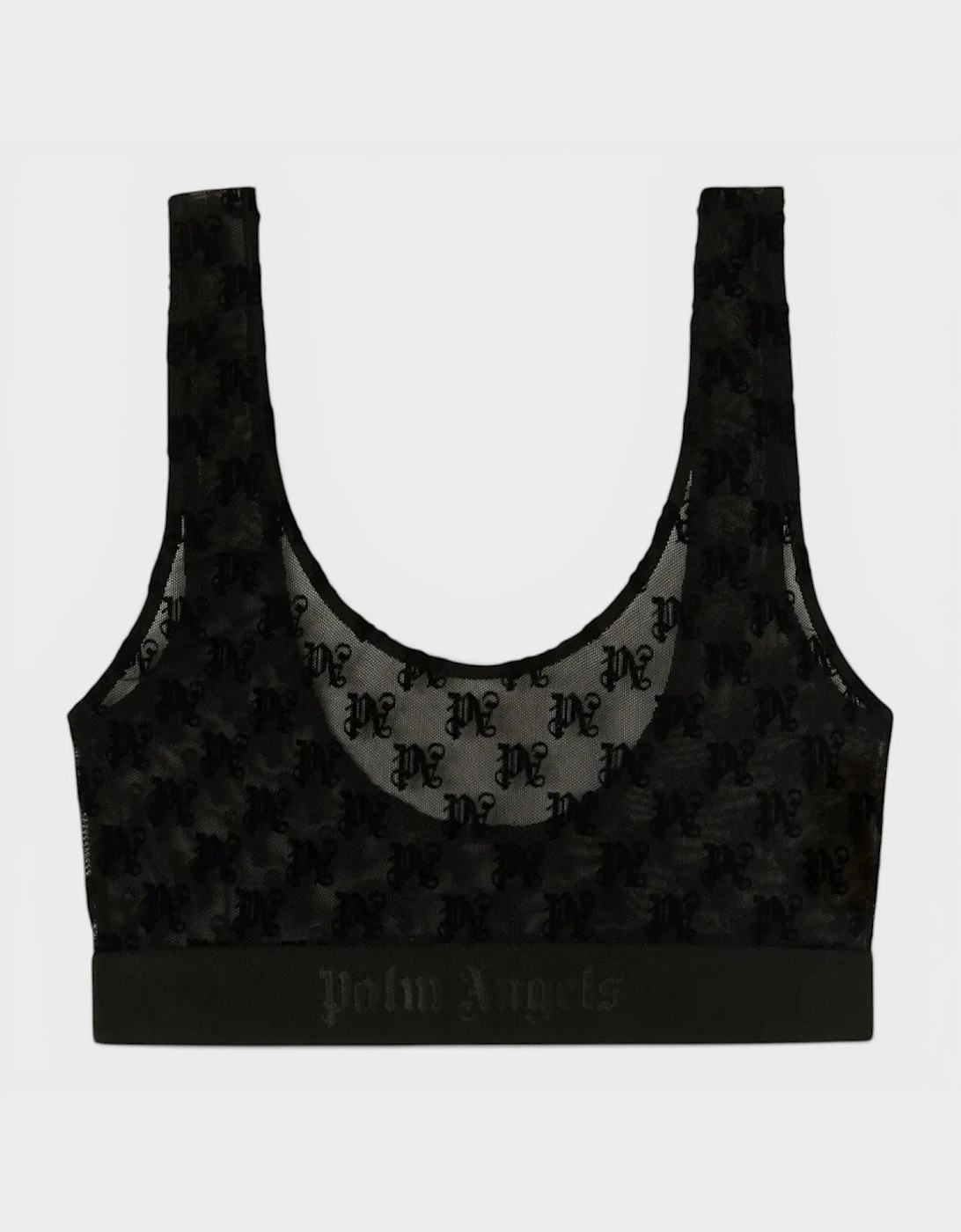 Palm Angels Monogram Lace Bra Black