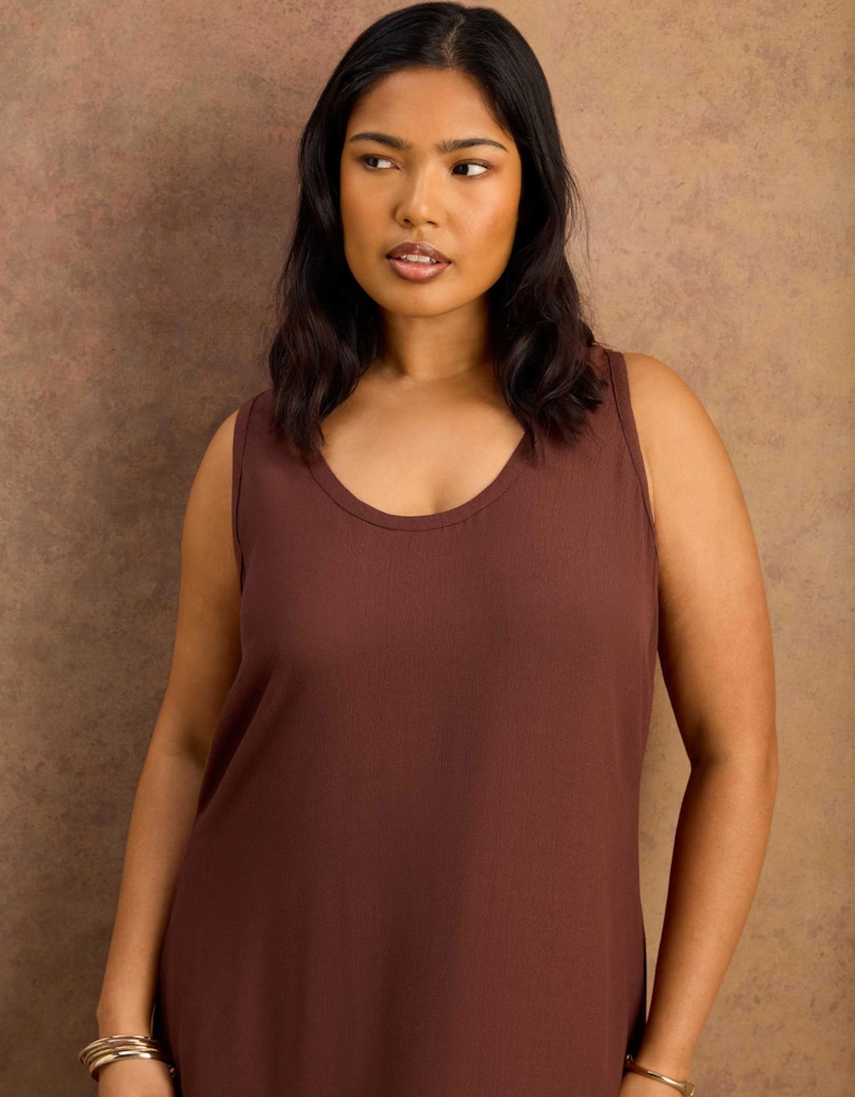 Chocolate Scoop Neck Maxi Dress