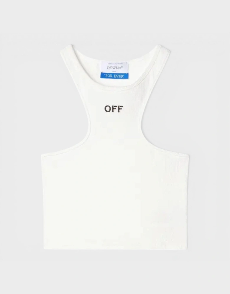 Off Stamp Rib Rowing Top White