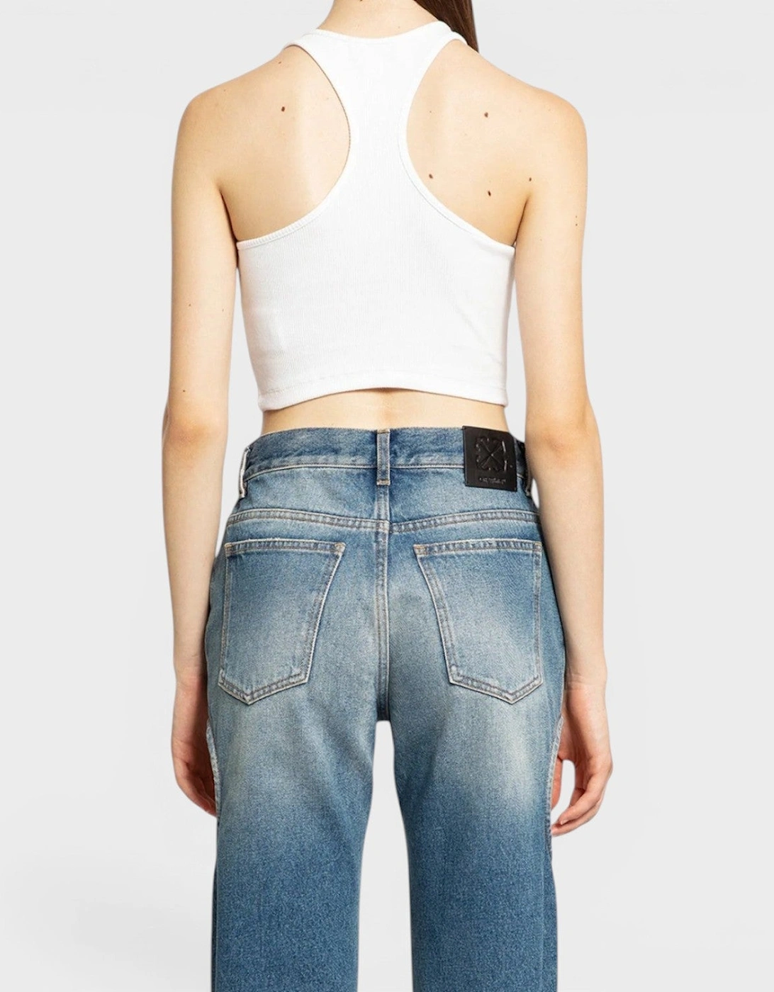 Off Stamp Rib Rowing Top White