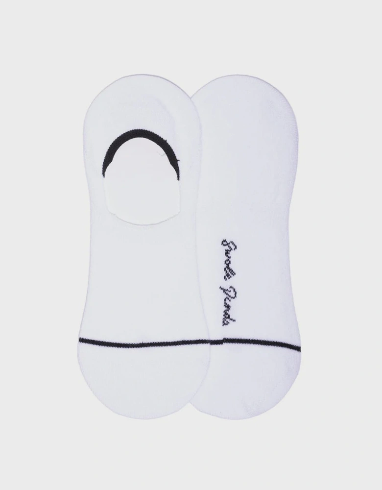 Swole Panda No Show Invisible Bamboo Socks - White