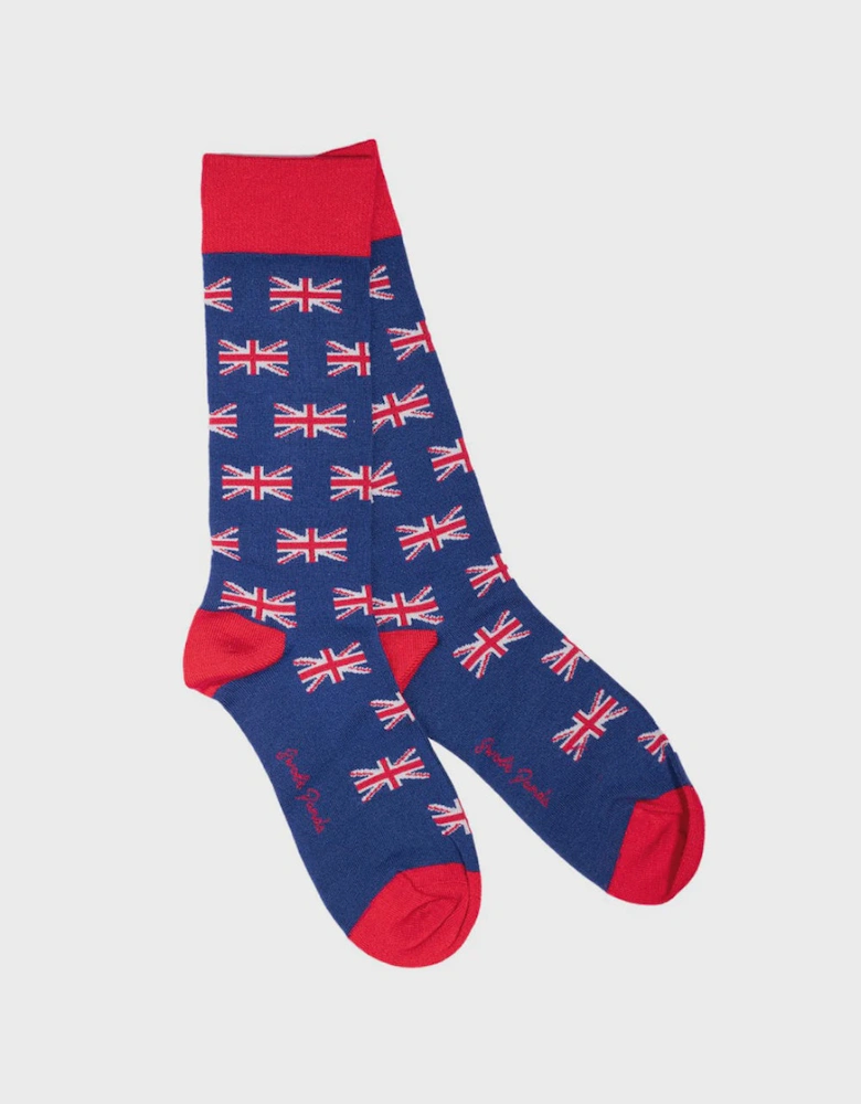 Swole Panda Bamboo Union Jack Socks - Navy / Red