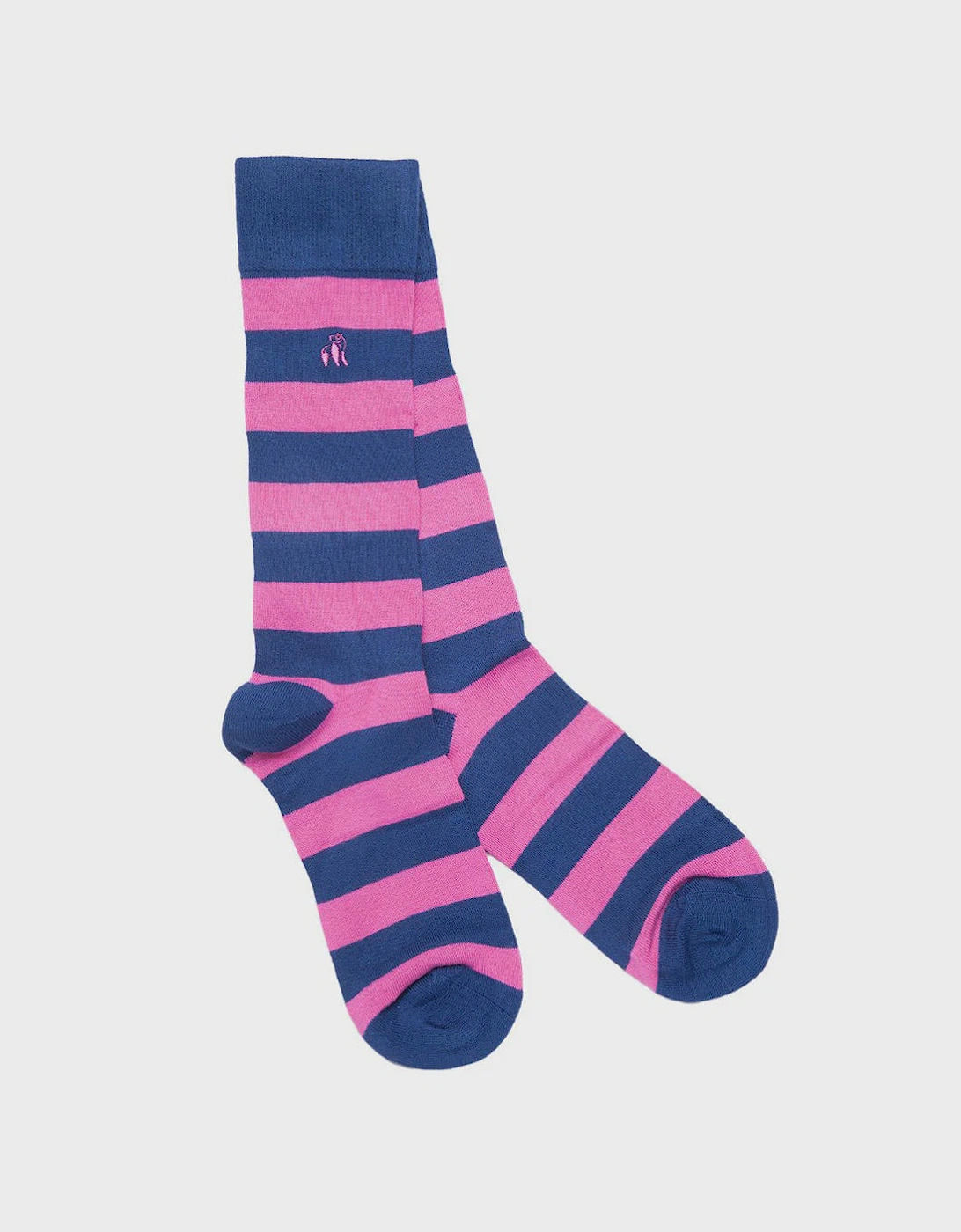 Swole Panda Bamboo Striped Socks - Pink