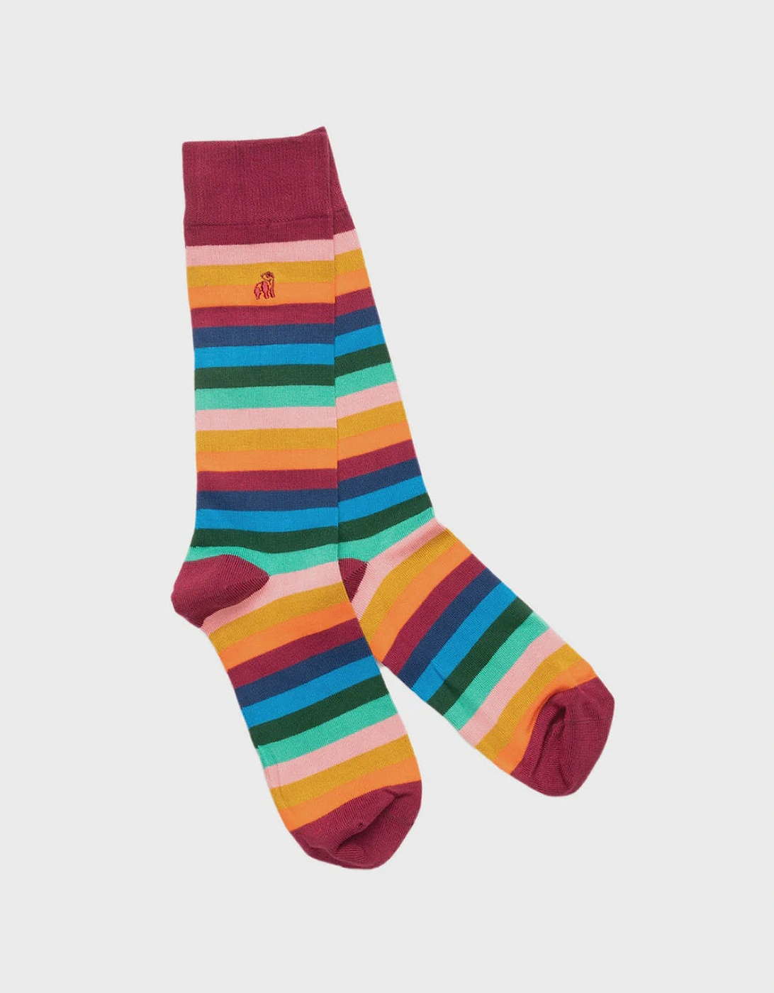 Swole Panda Fine Stripe Soft Top Socks - Multi
