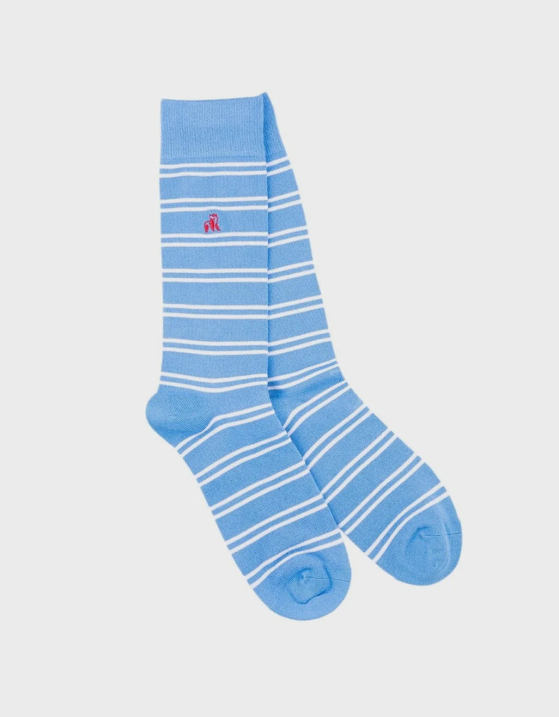 Swole Panda Bamboo Striped Socks - Light Blue/White, 2 of 1