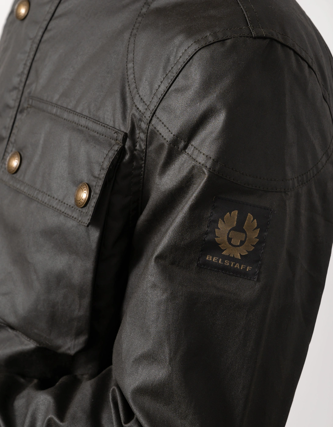 Belstaff Racemaster Mens Waxed Cotton Compact Field Jacket - Faded Olive