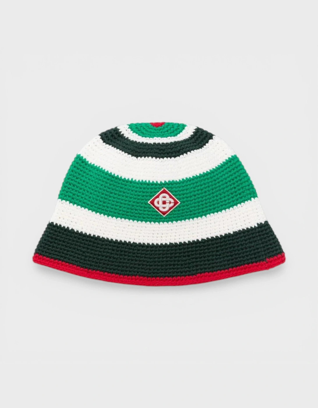 Cotton Crochet Hat Green White, 3 of 2