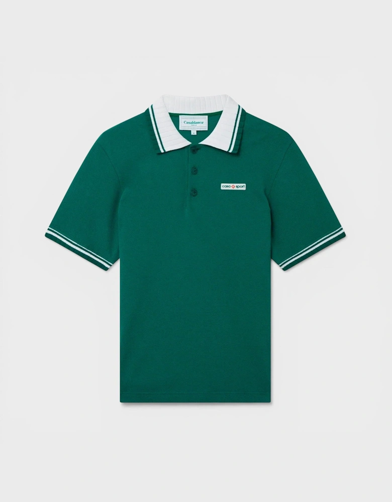 Textured Pique Polo Evergreen