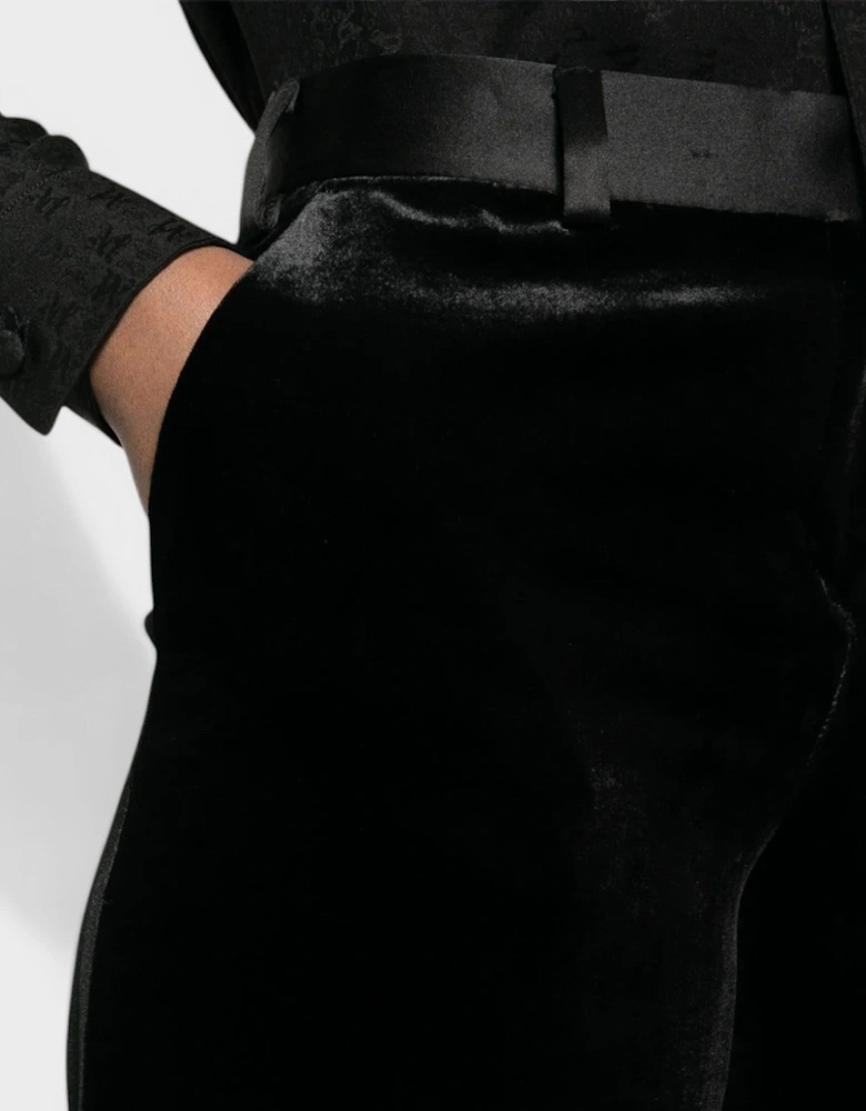 Velvet Tailored Trousers Black