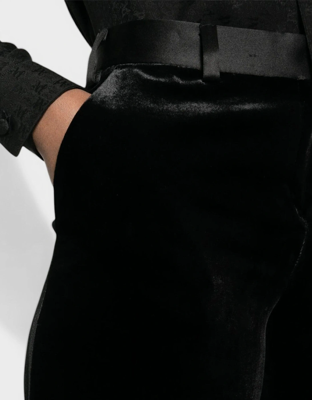 Velvet Tailored Trousers Black