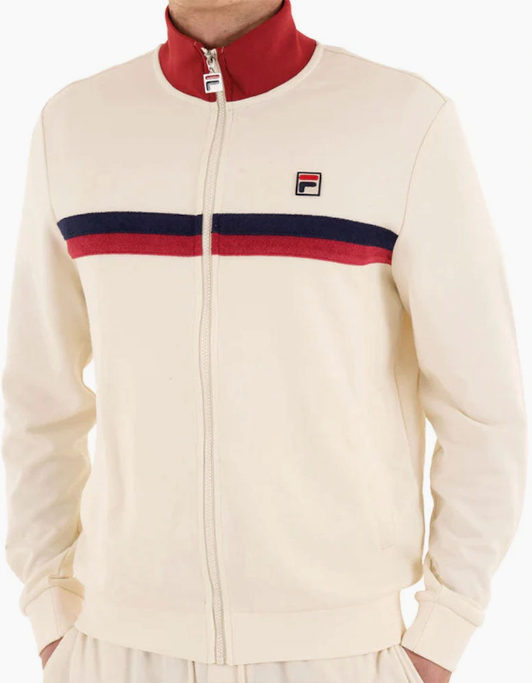 Fila Vintage Enrico Track Top - Gardenia / Garnet / White