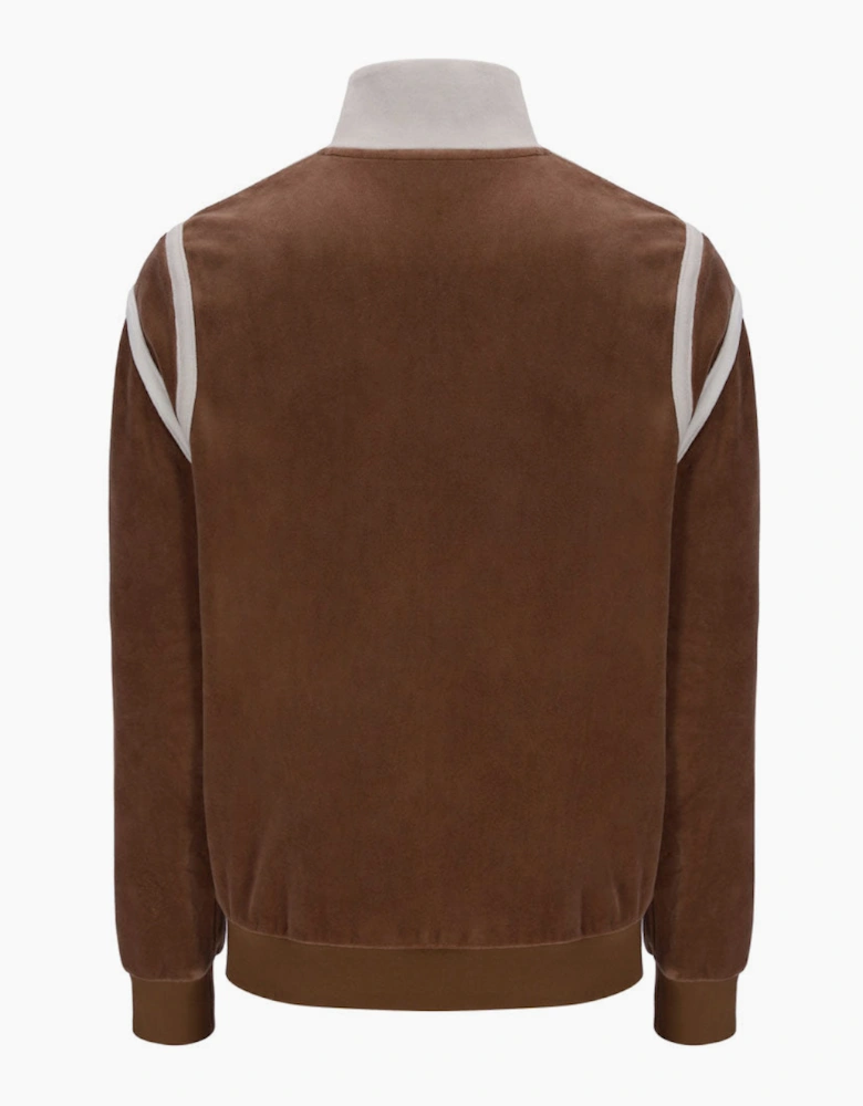 Fila Vintage Gabriele Velour Track Top - Cappuccino Brown