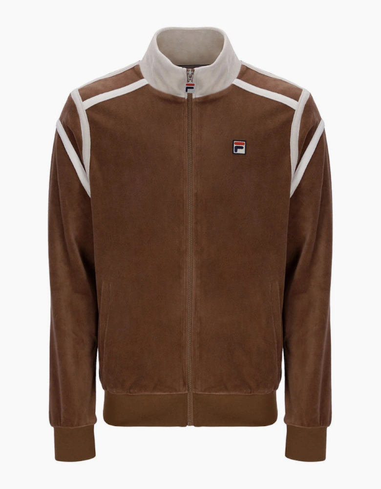Fila Vintage Gabriele Velour Track Top - Cappuccino Brown
