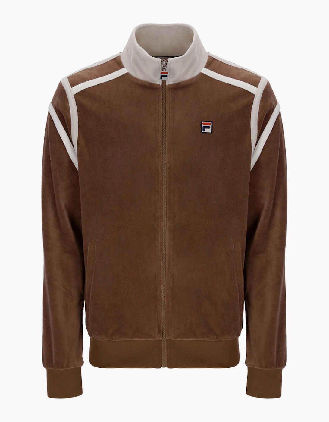 Fila Vintage Gabriele Velour Track Top - Cappuccino Brown
