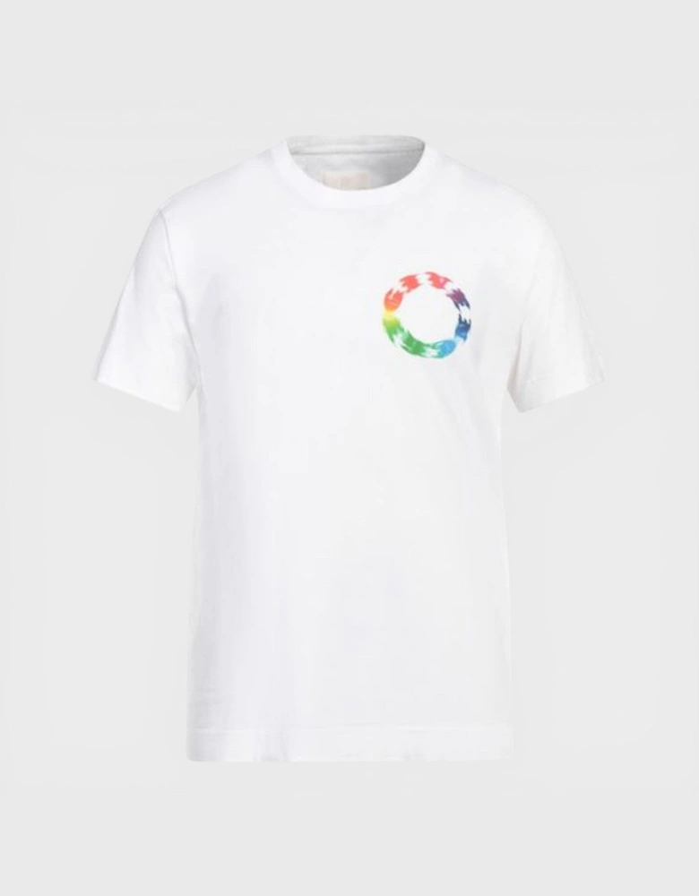 Slim Fit T-Shirt Circle Multi White