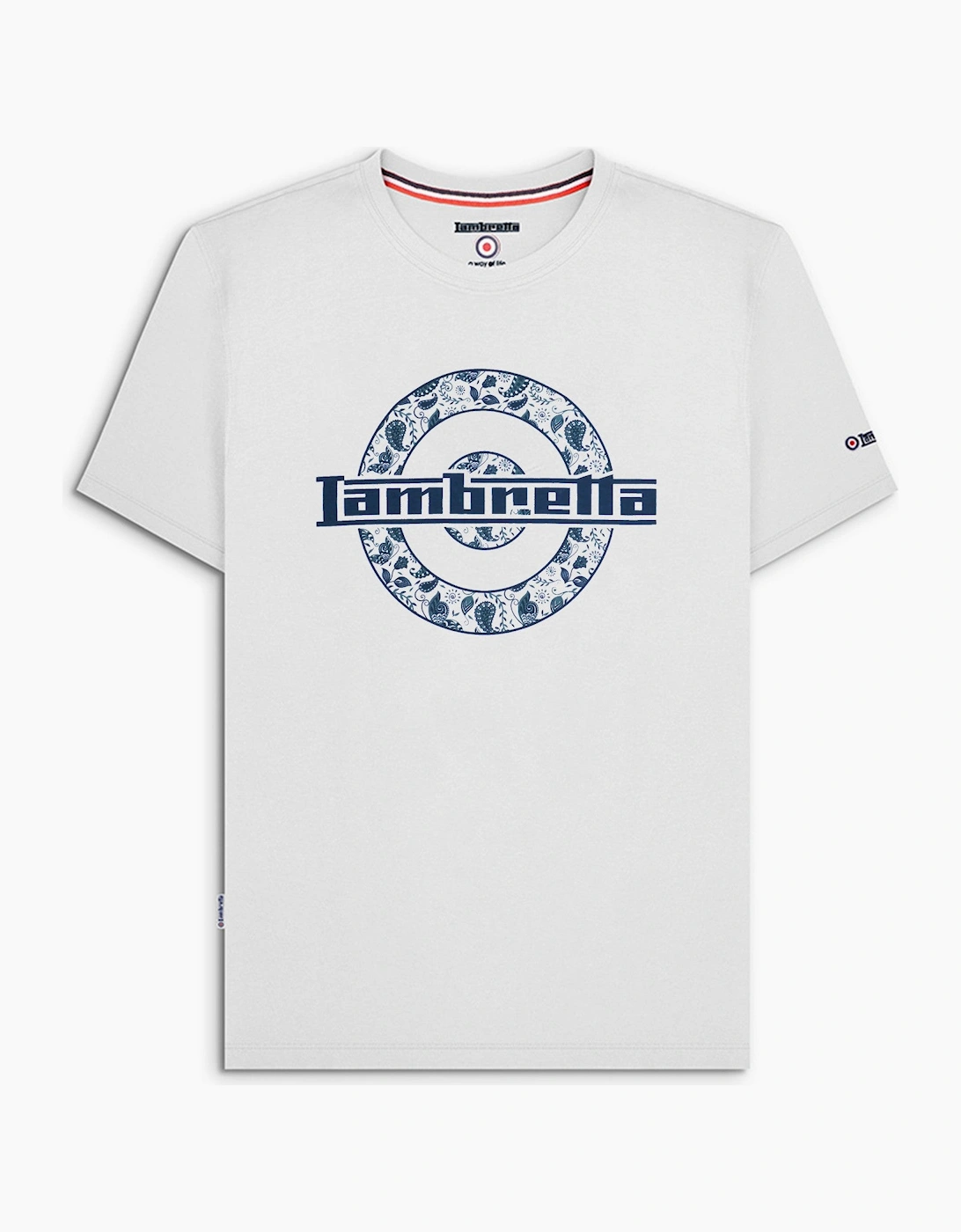 Lambretta Mens Paisley Logo Crew Neck T-Shirt, 2 of 1