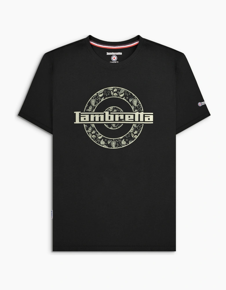 Lambretta Mens Paisley Logo Crew Neck T-Shirt