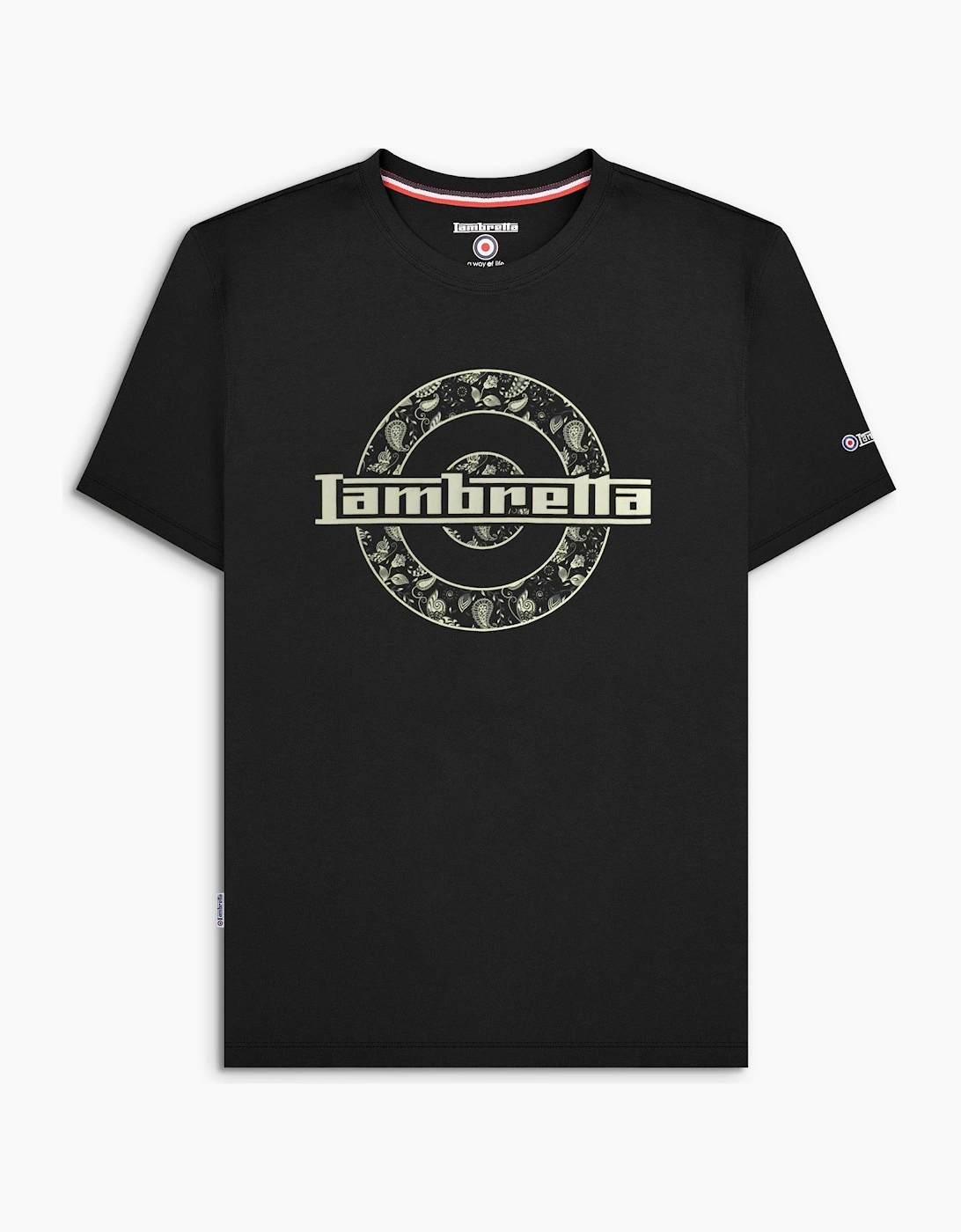 Lambretta Mens Paisley Logo Crew Neck T-Shirt, 2 of 1