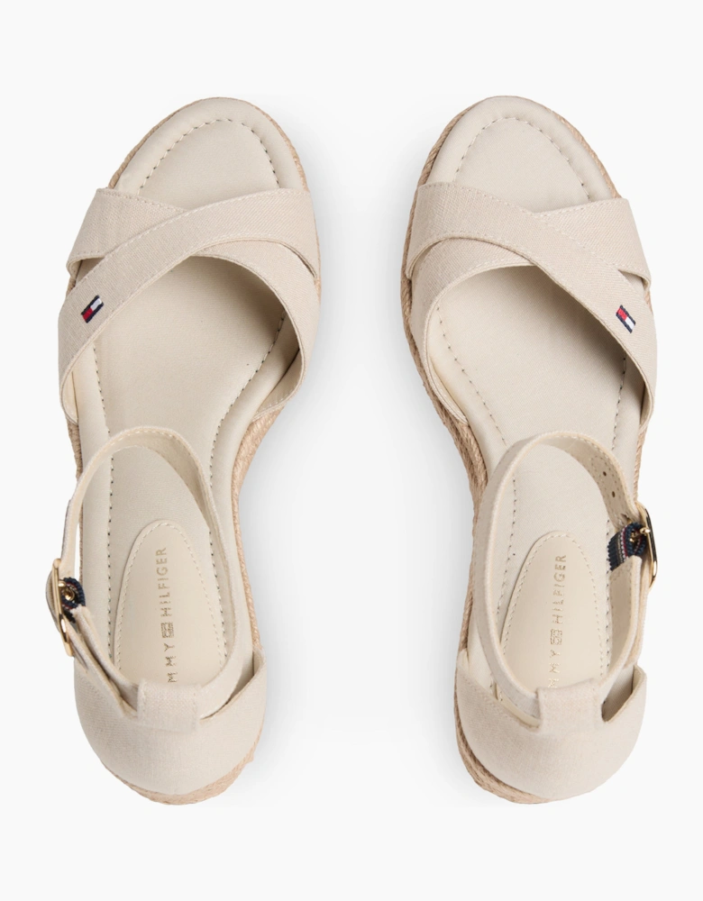 Tommy Hilfiger MID WEDGE Womens Wedge Sandals Classic Beige