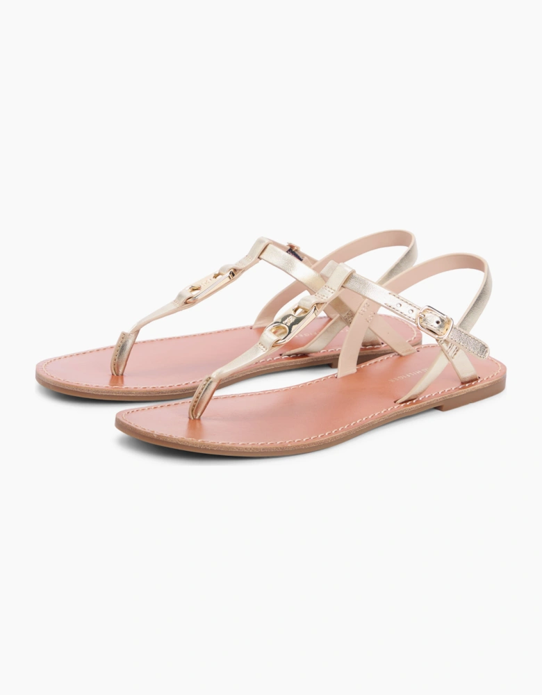 Tommy Hilfiger LEATHER THONG Sandals Womens Thong Sandals Gold