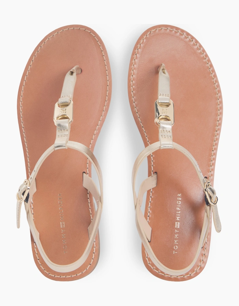 Tommy Hilfiger LEATHER THONG Sandals Womens Thong Sandals Gold