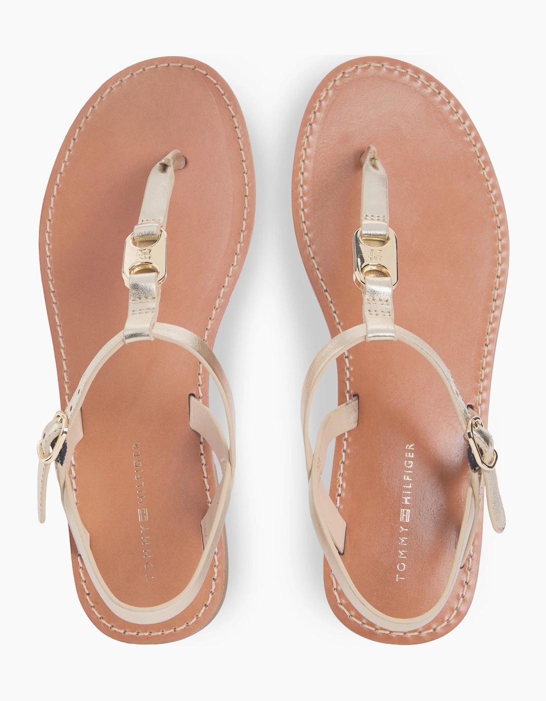 Tommy Hilfiger LEATHER THONG Sandals Womens Thong Sandals Gold