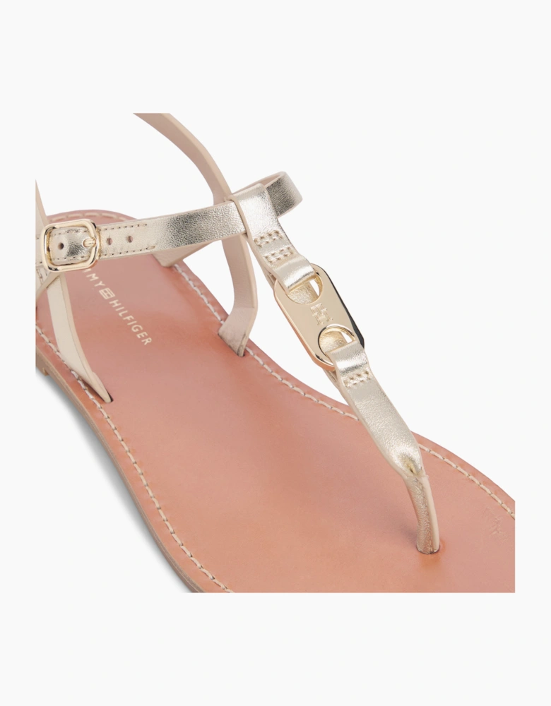 Tommy Hilfiger LEATHER THONG Sandals Womens Thong Sandals Gold