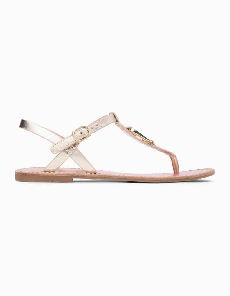 Tommy Hilfiger LEATHER THONG Sandals Womens Thong Sandals Gold