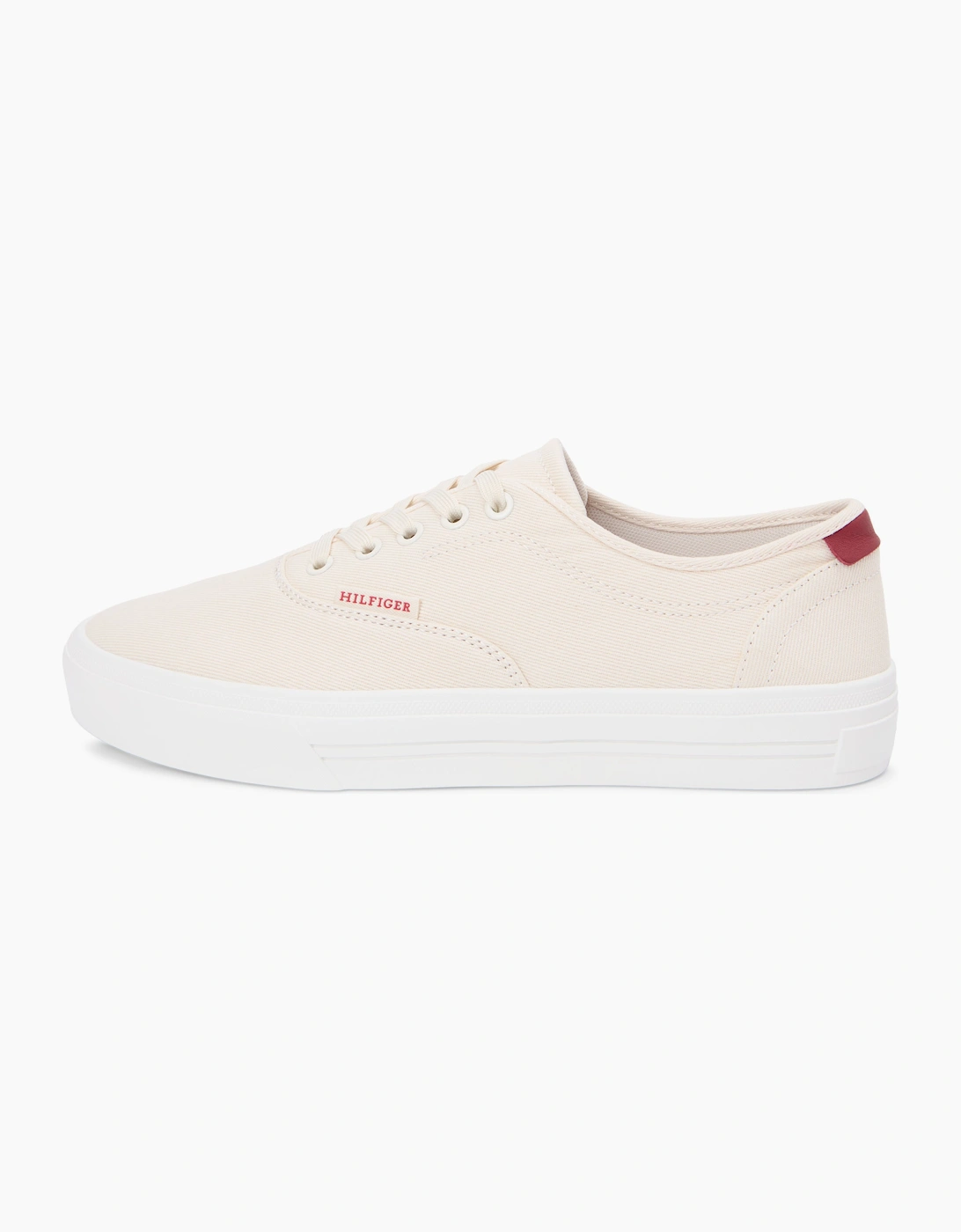 Tommy Hilfiger VULC CUP Mens Canvas Trainers Soft Cream