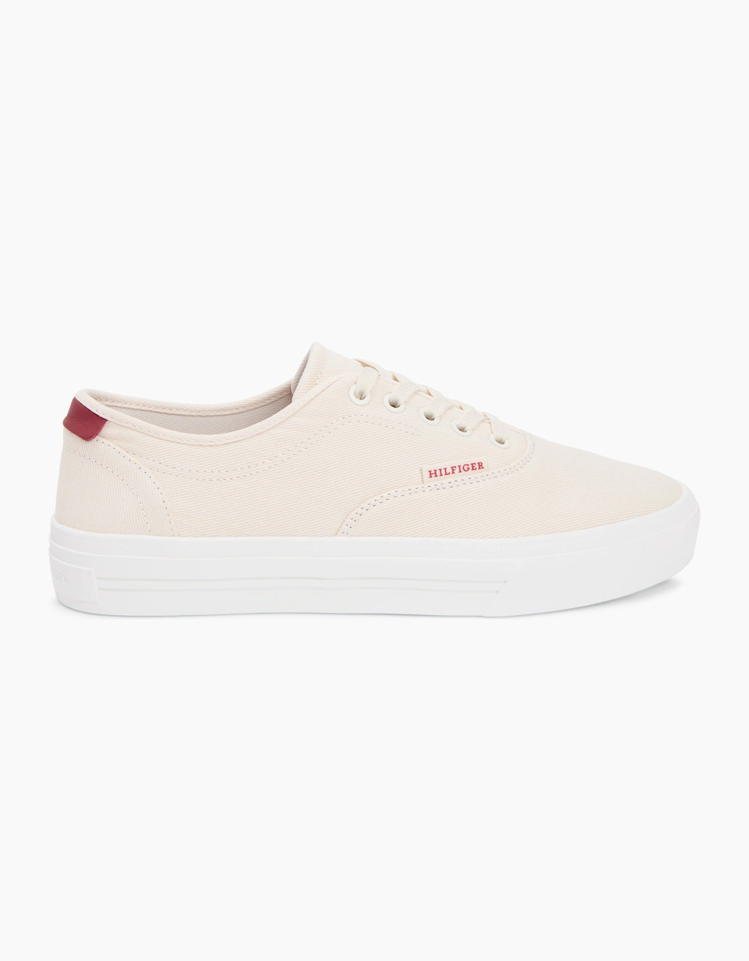 Tommy Hilfiger VULC CUP Mens Canvas Trainers Soft Cream